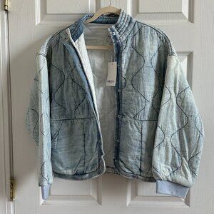Kensie Jeans - Women's Acid Washed Denim/Sweater Jacket - Small